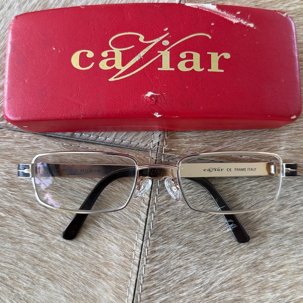 Caviar Italy Vintage Men's Brown and Gold Eyewear Eyeglasses - Model #M4851 - Picture 4 of 15